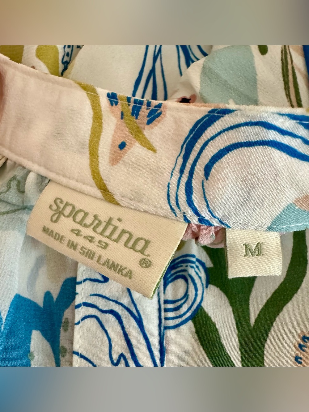 Spartina 449 Cora Silk Blouse, Mermaid Sea - Picture 3 of 3